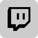 A black and white image of a twitch logo.